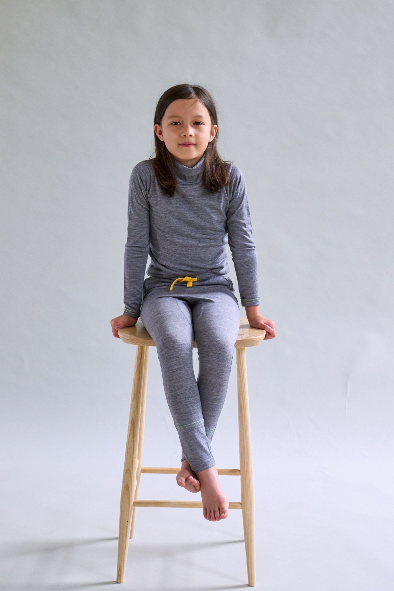 Merino Polo Neck, Grey Marle Smalls Merino