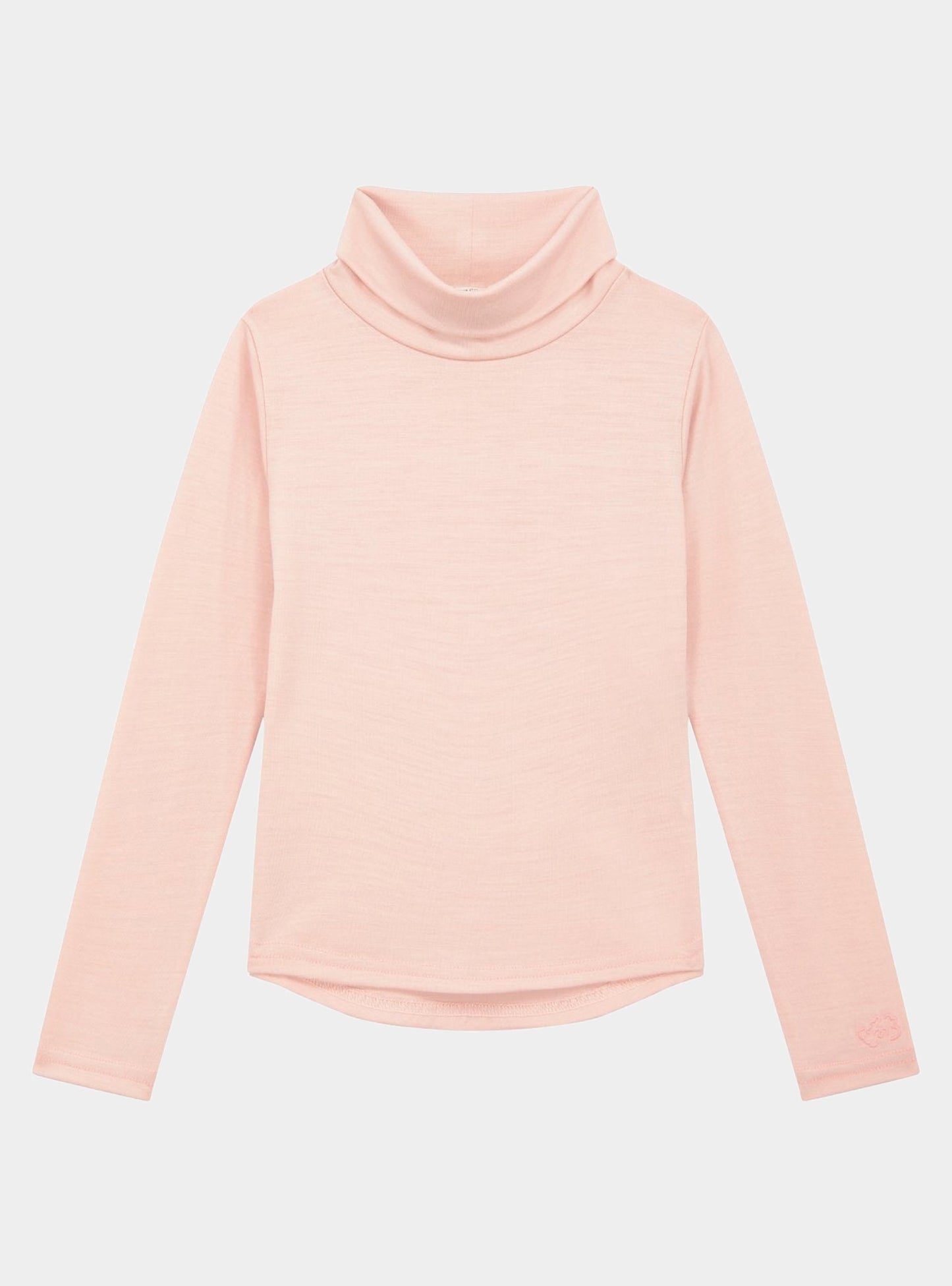 Merino Polo Neck, Pink Peach Blossom Smalls Merino