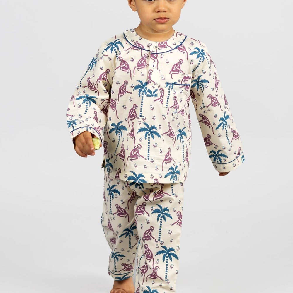 monkey capers Kids Organic Cotton Pyjama Trouser Set Kutti Lulu