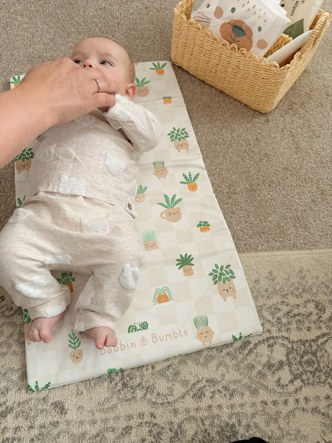 Travel Changing Mat - Pot Plants Bobbin and Bumble