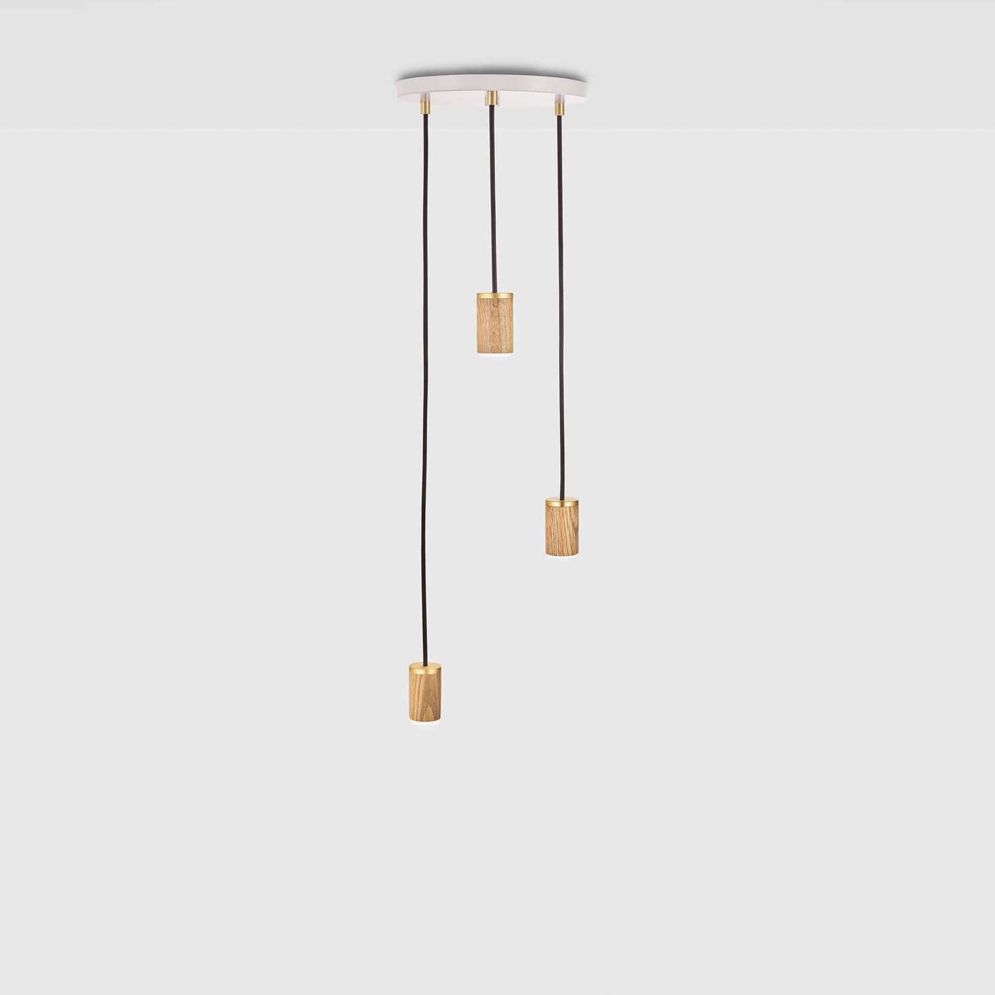 Triple Pendant in Oak - White Canopy Tala