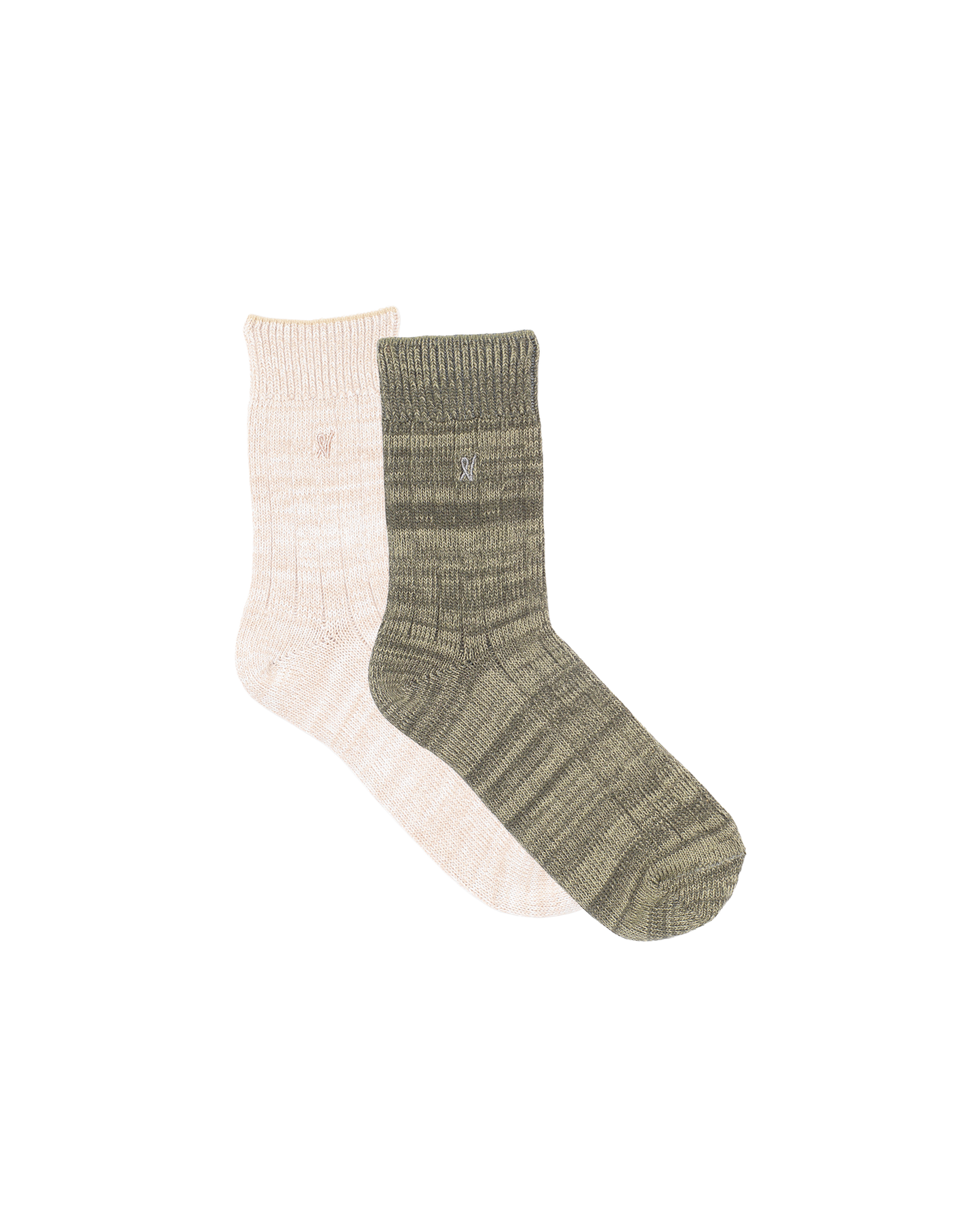 The Organic Cotton Socks 2 Pack - Oatmeal/Sage Nudea
