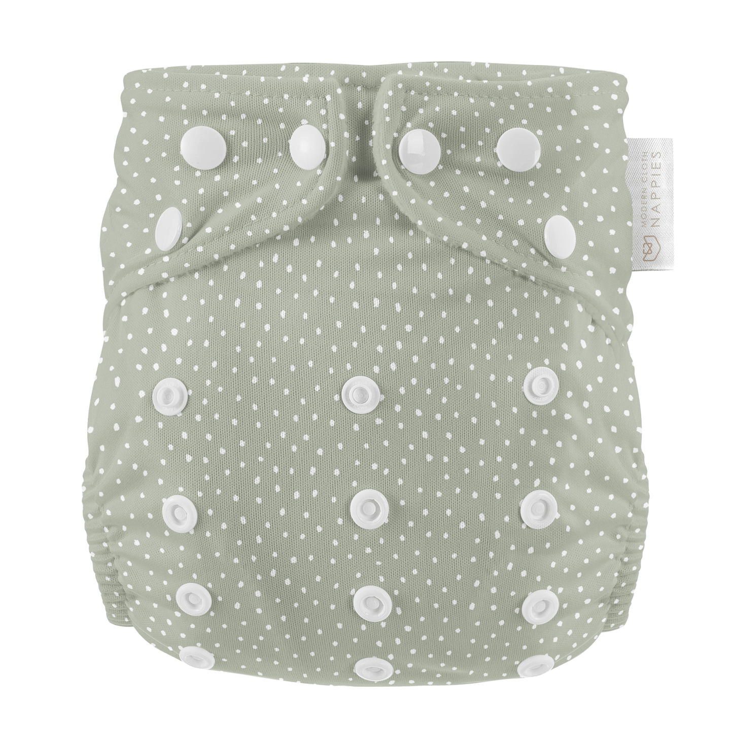 One Size All-In-One Reusable Cloth Nappy - Dottie - Sage Modern Cloth Nappies