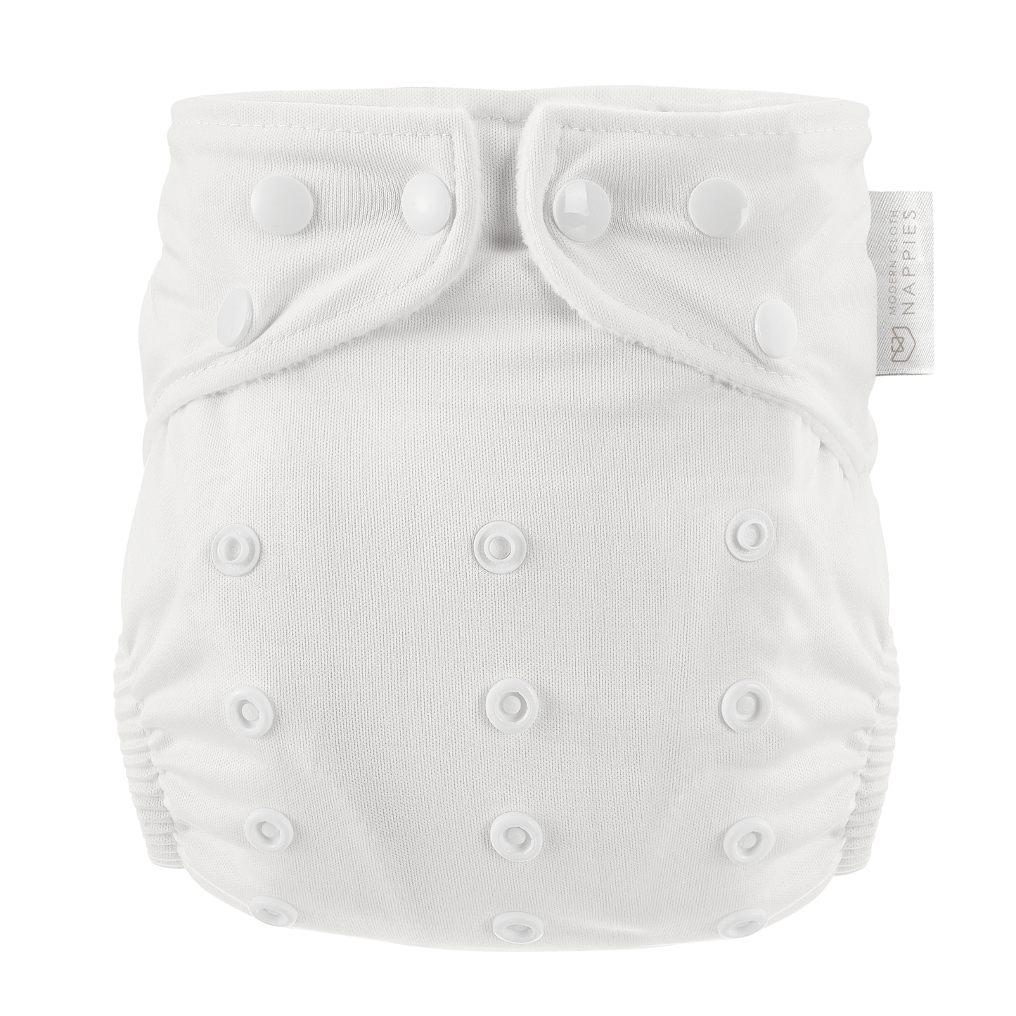 One Size All-In-One Reusable Cloth Nappy - Pure White Modern Cloth Nappies