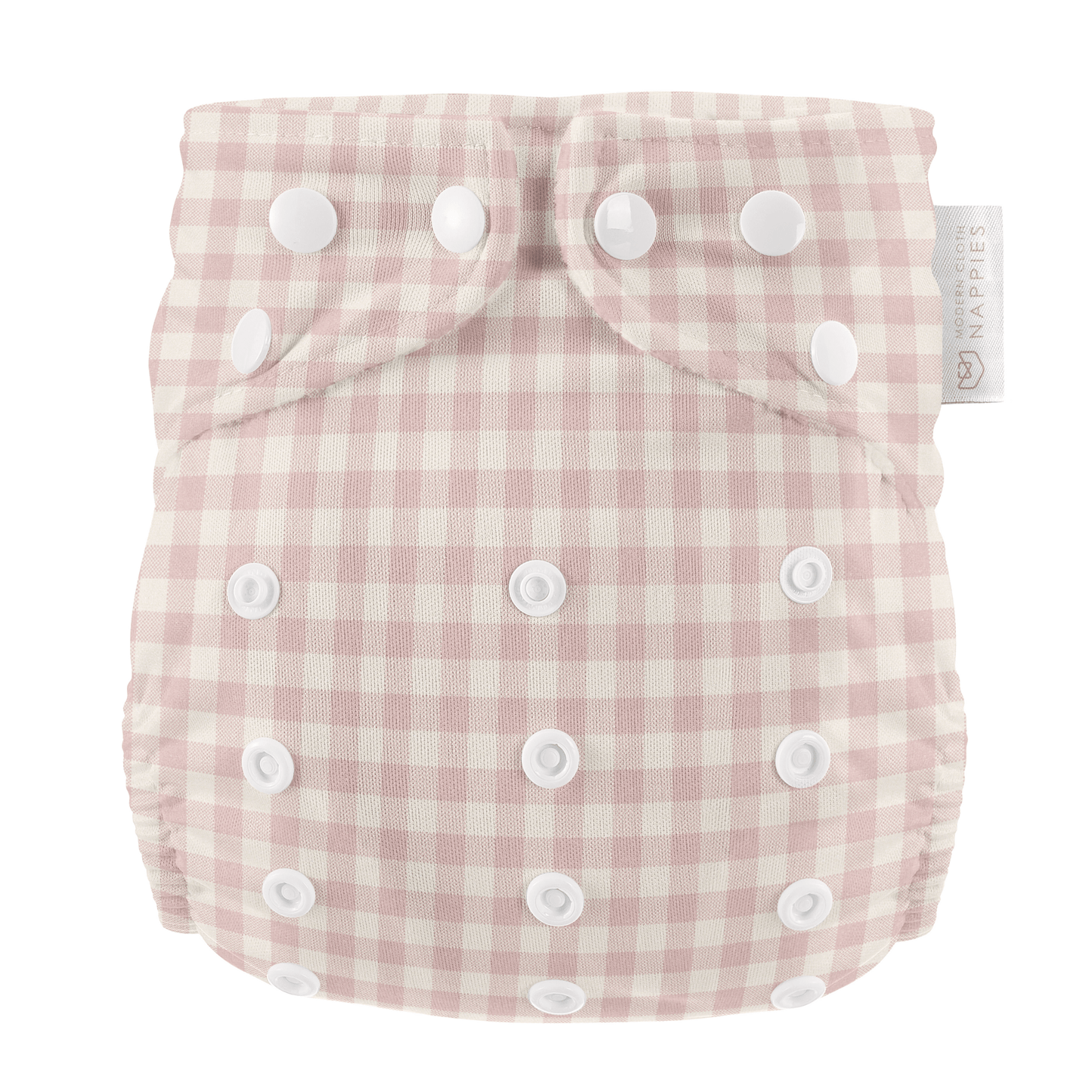 One Size All-In-One Reusable Cloth Nappy - Rose Gingham Modern Cloth Nappies