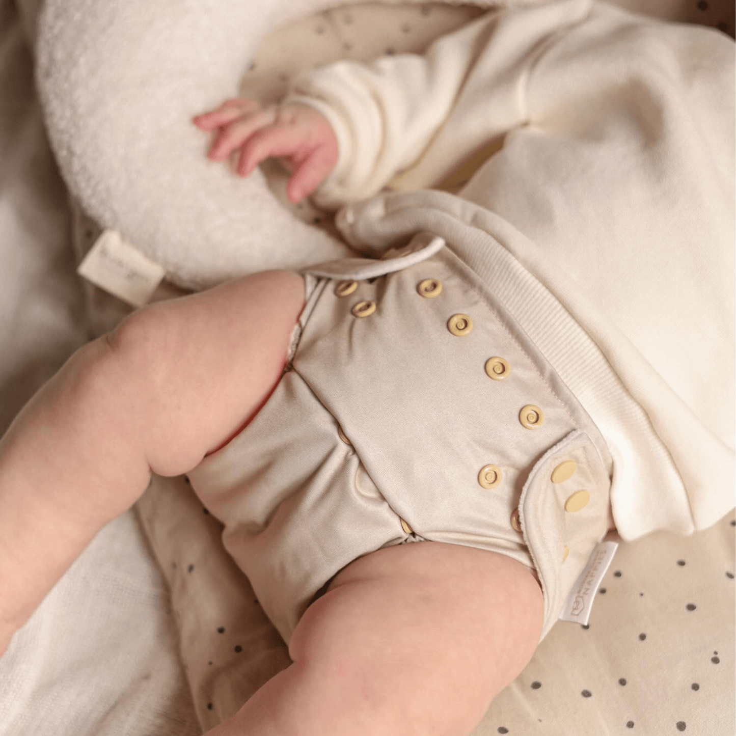 One Size All-In-One Reusable Cloth Nappy - Soft Sand Modern Cloth Nappies