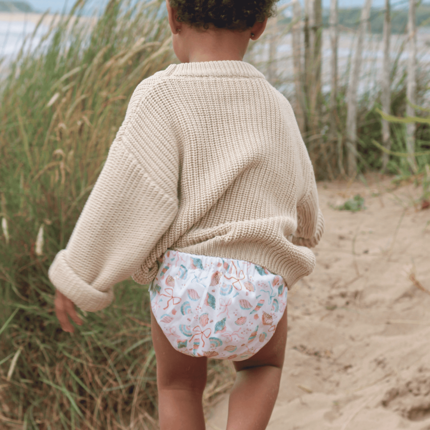 One Size Baby to Toddler Reusable Swim Nappies - Seashell Belle Modern Cloth Nappies