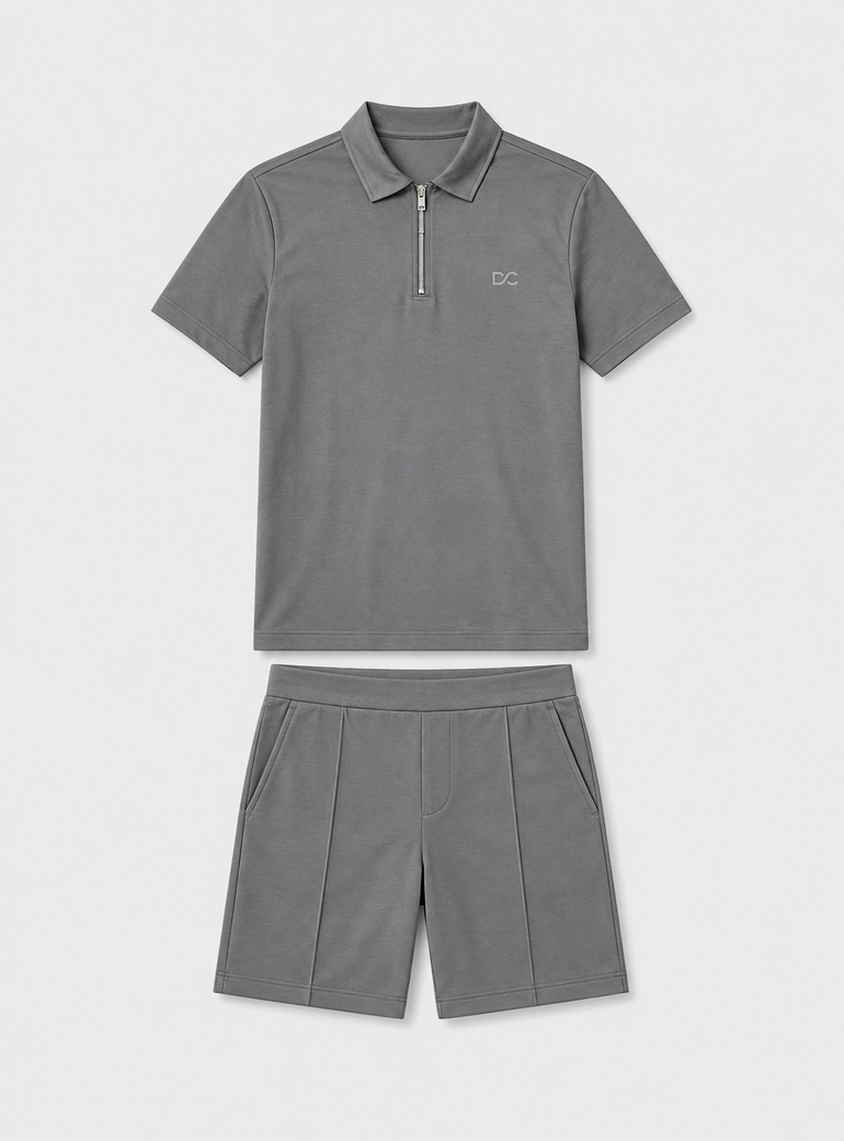 Medford Polo & Shorts Set Grey Duck and Cover