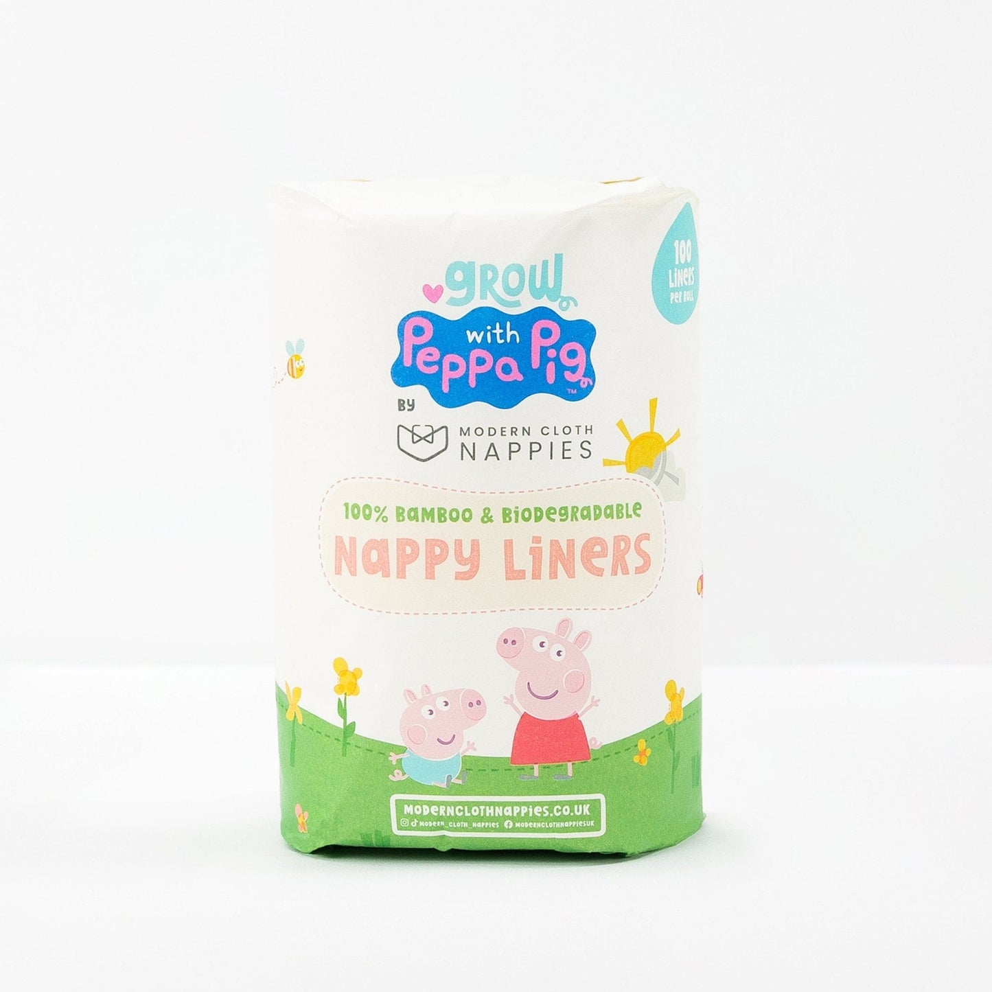 Peppa Pig Disposable Bamboo Nappy Liners – 100 Liners Per Roll Modern Cloth Nappies
