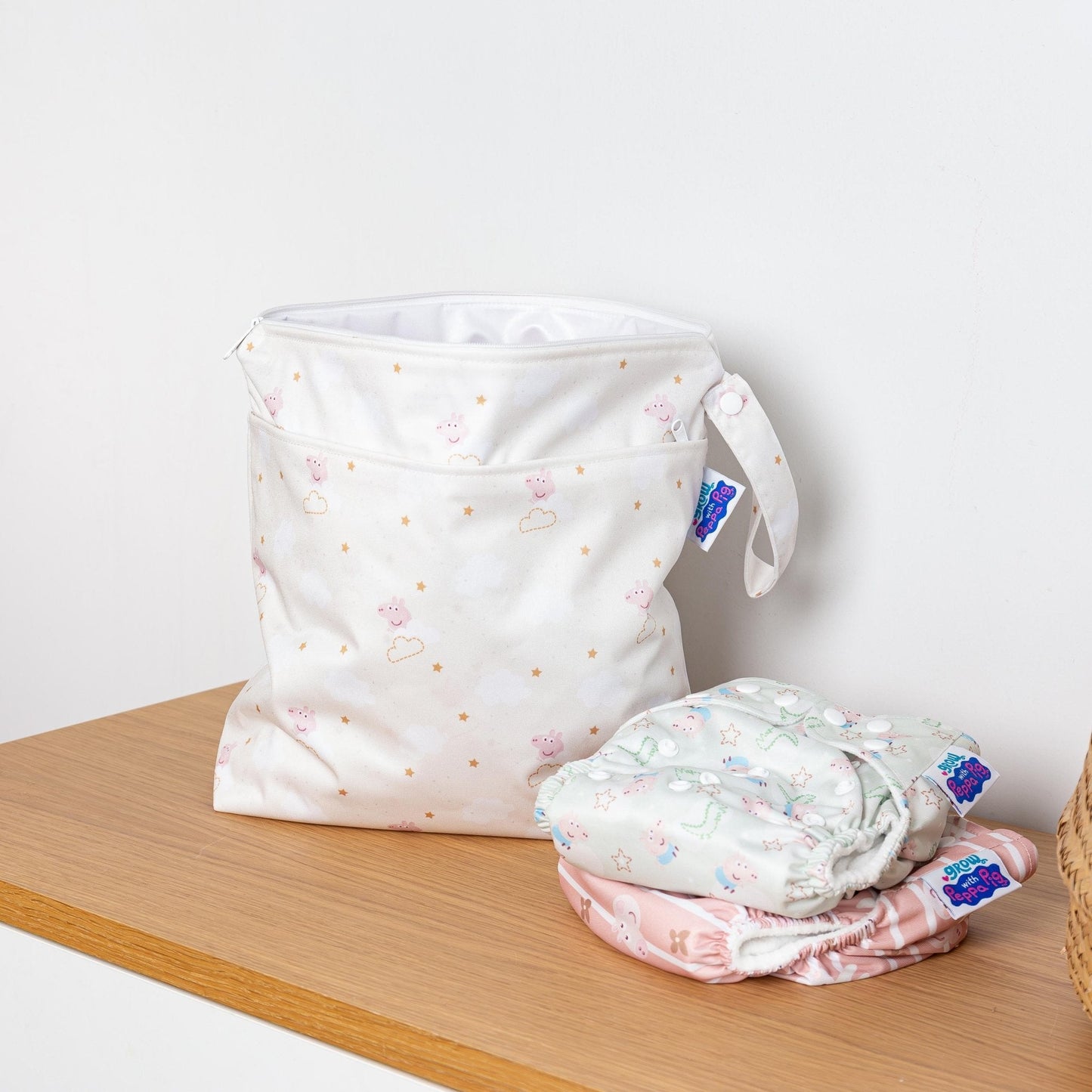 Peppa Pig Grab & Go Nappy Wet Bag - Peppa Clouds Modern Cloth Nappies