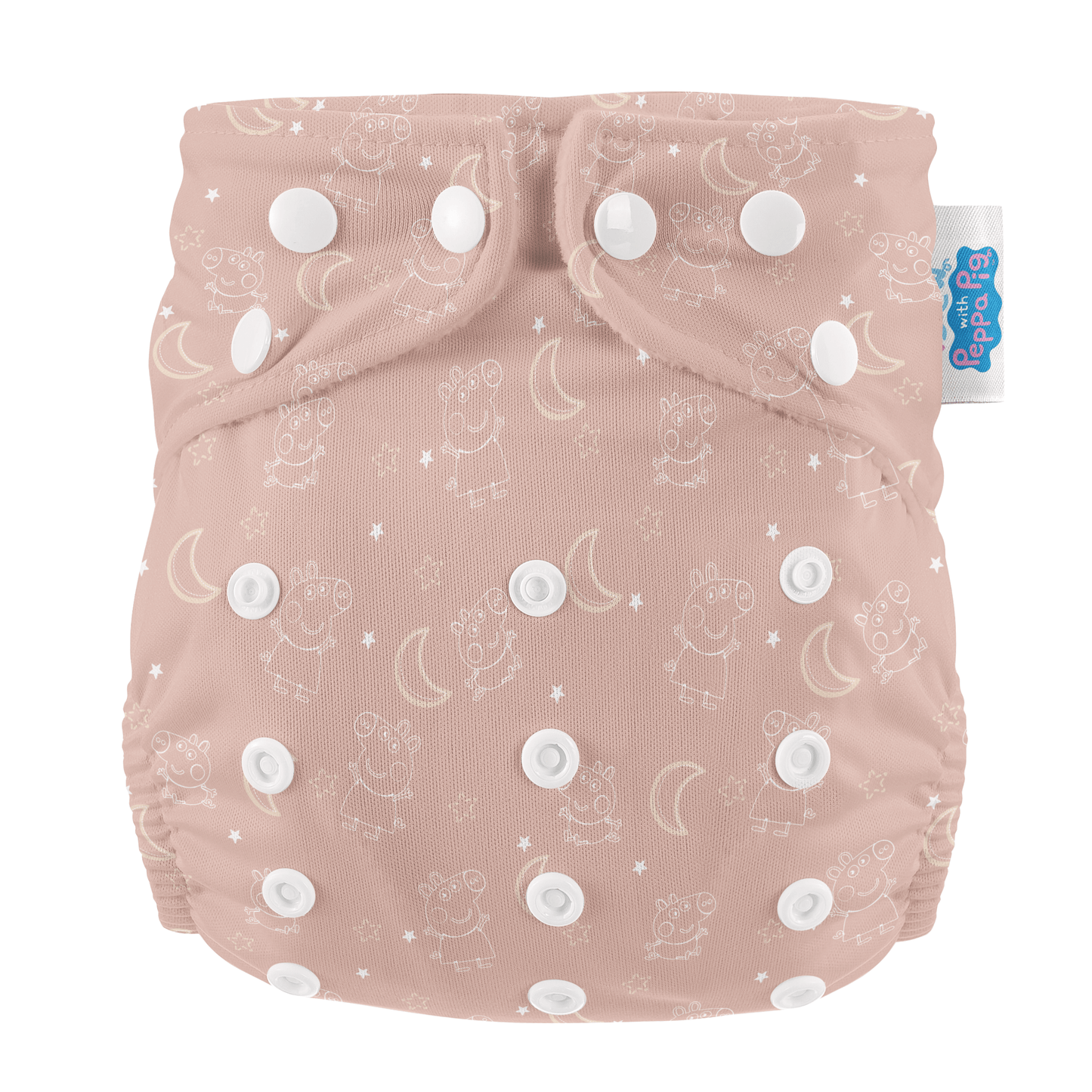 Peppa Pig One Size All-In-One Reusable Cloth Nappy - Moons & Stars Modern Cloth Nappies