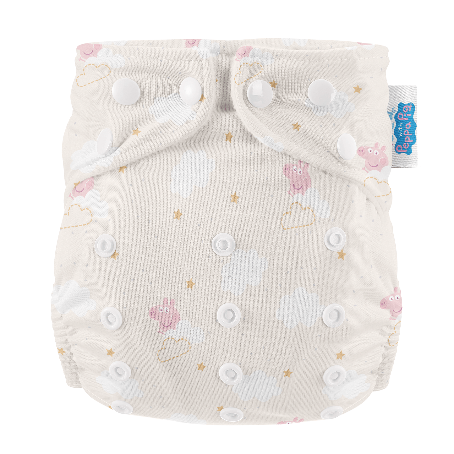 Peppa Pig One Size All-In-One Reusable Cloth Nappy - Peppa Clouds Modern Cloth Nappies