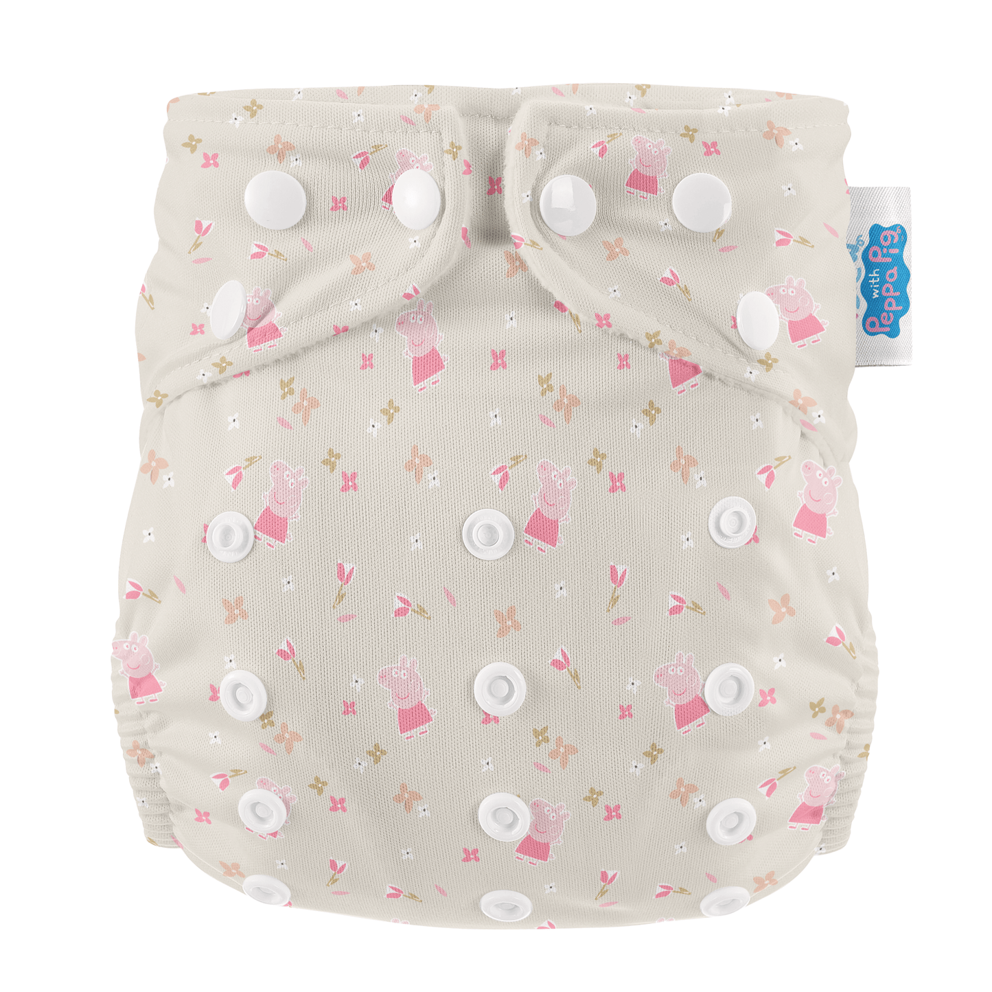 Peppa Pig One Size All-In-One Reusable Cloth Nappy - Peppa Floral Modern Cloth Nappies