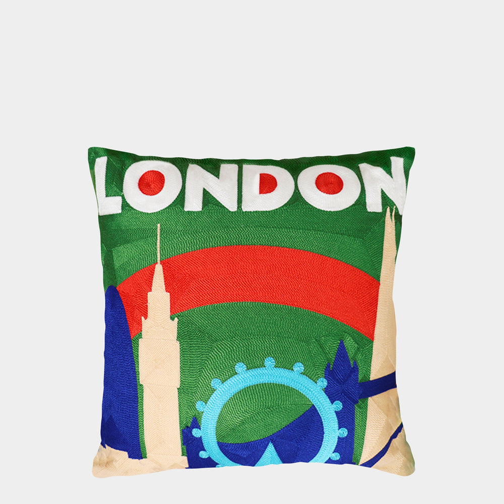 London Needlepoint Cushion The Pillow Drop