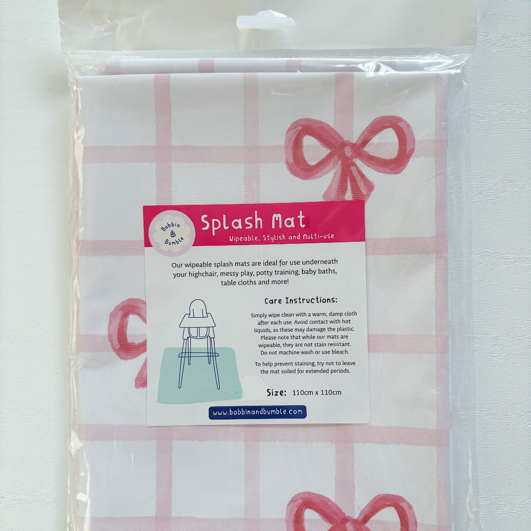 Splash mat - Pink Bows Bobbin and Bumble