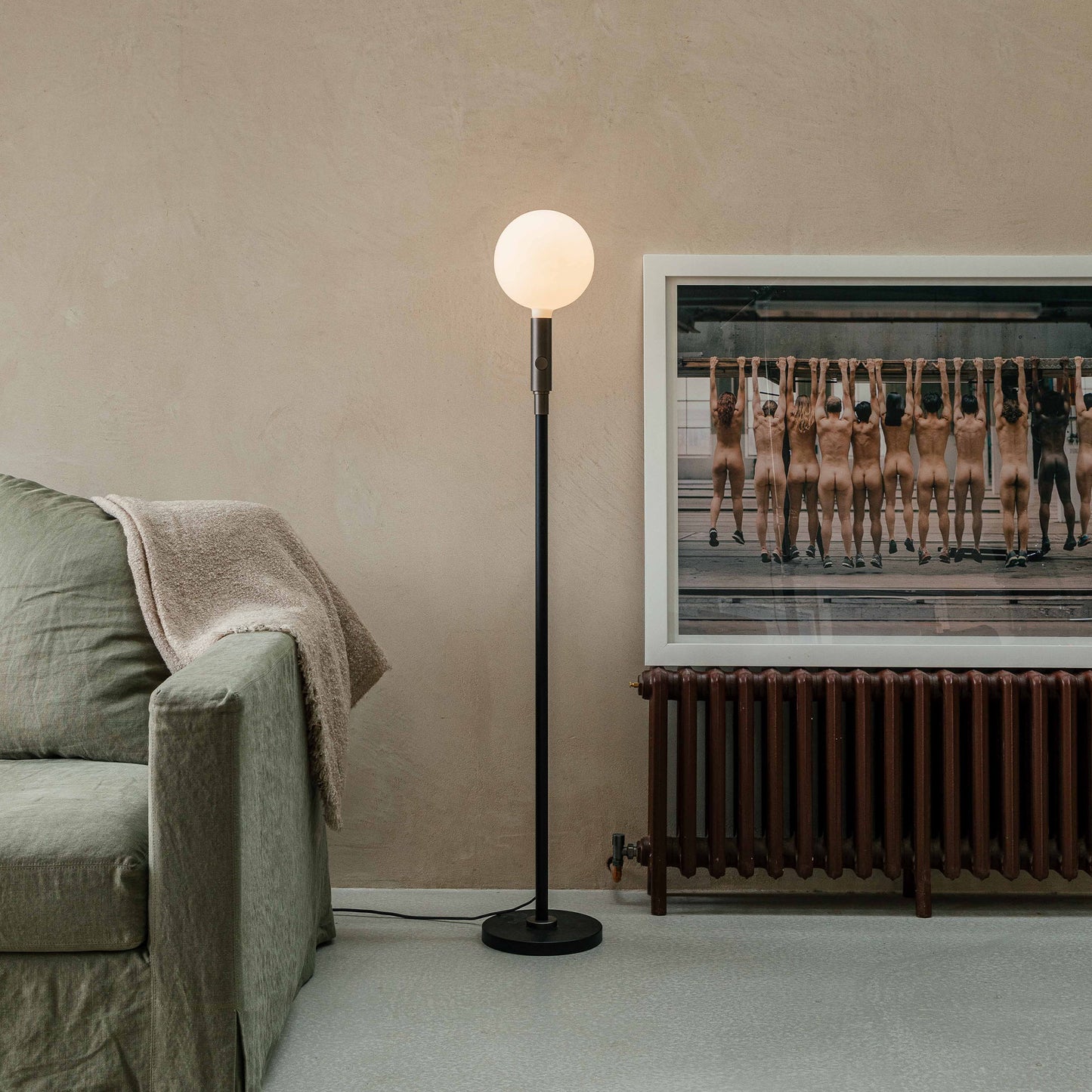 Poise Adjustable Floor Lamp in Graphite + Sphere V Tala