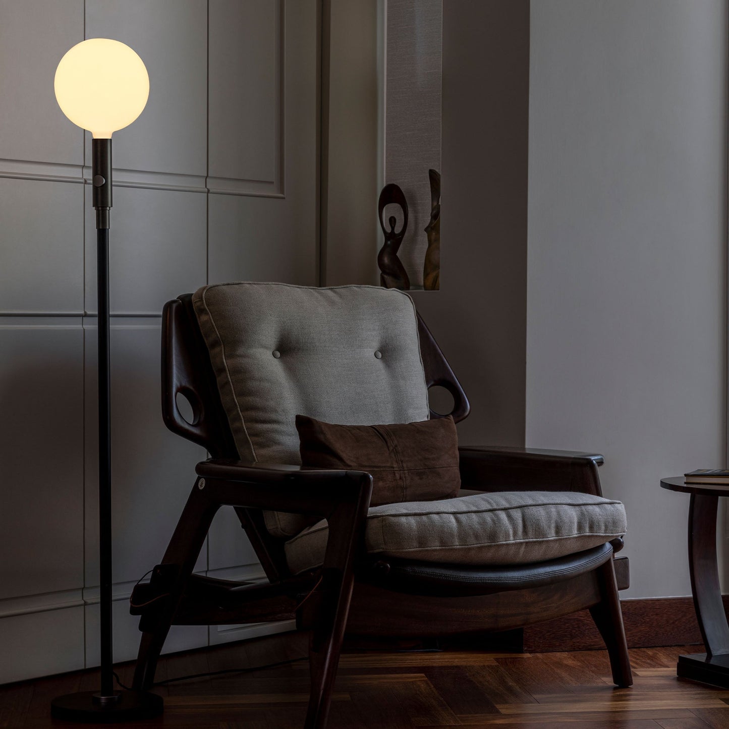 Poise Adjustable Floor Lamp in Graphite + Sphere V Tala