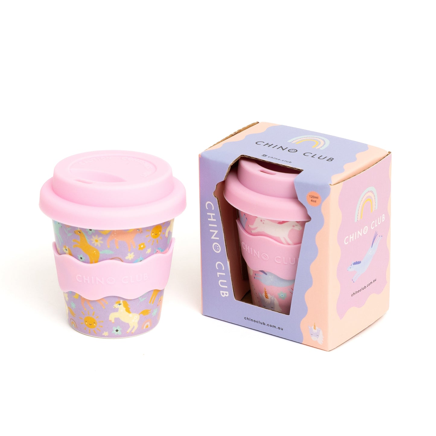 Purple Unicorn Babychino Cup 4oz (Straws Sold Separately) Chino Club UK