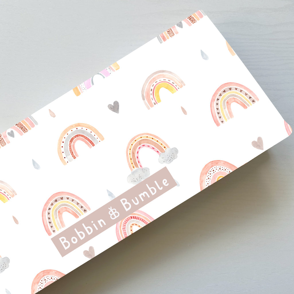 Travel Changing Mat - Pink Rainbow Bobbin and Bumble