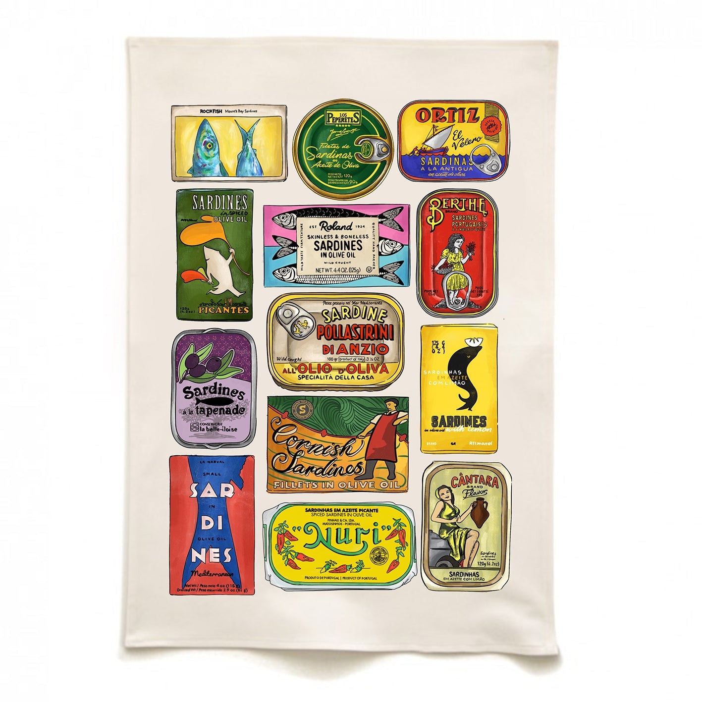Tinned Sardine Tea Towel Quite Nice London