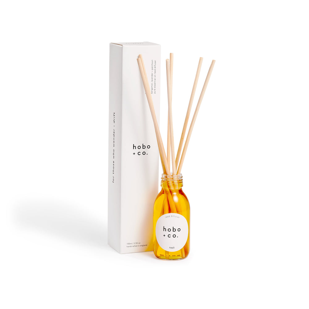Rest Aromatherapy Essential Oil Scented Reed Diffuser hobo + co.