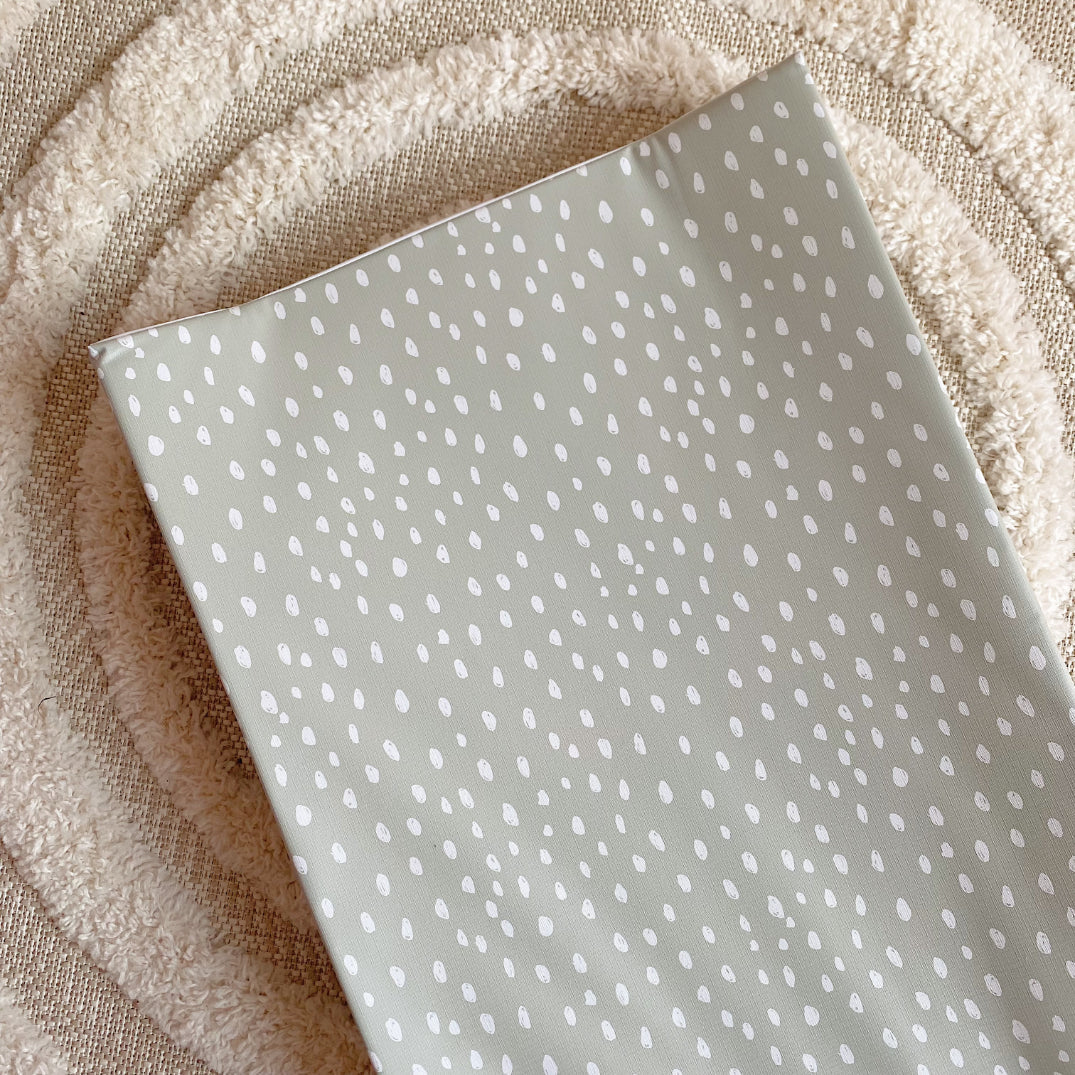 Anti-Roll Wedge Changing Mat - Sage Green Spotty Print Bobbin and Bumble