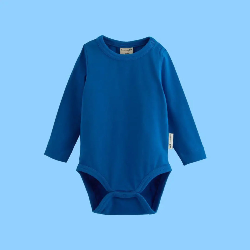 Peacock Blue Kids Organic Long Sleeve Vest ScandiBugs