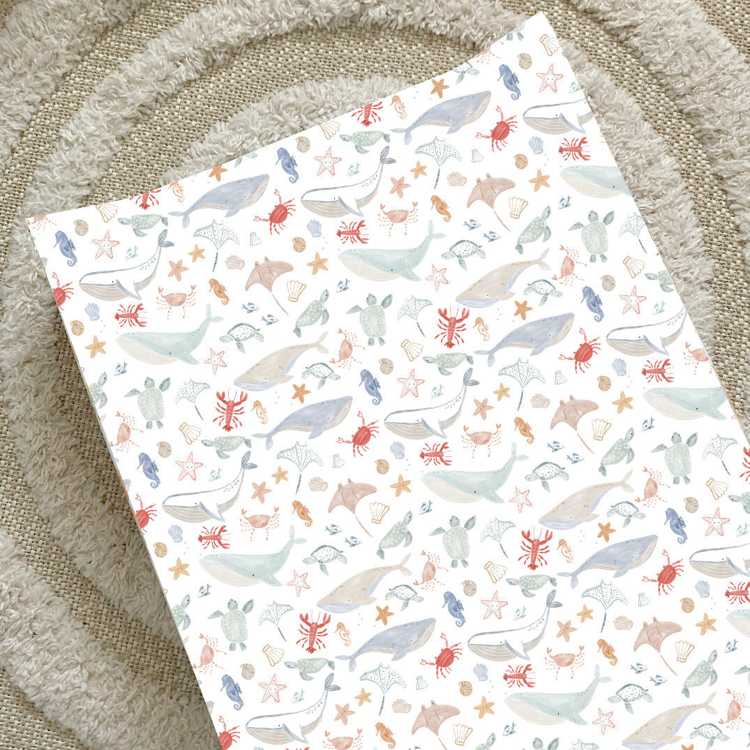 Anti-Roll Wedge Changing Mat - Deep Blue Sea Bobbin and Bumble