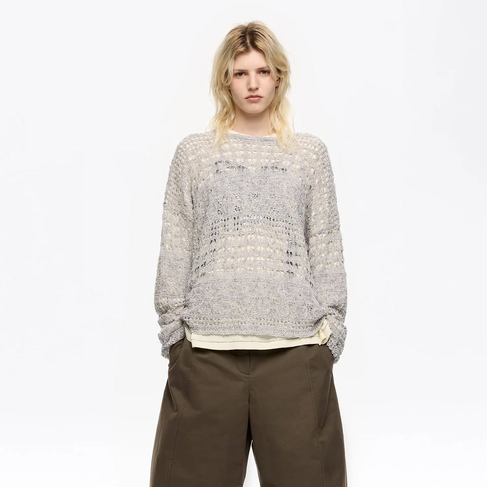 silver lurex openwork sweater Bimba y Lola UK