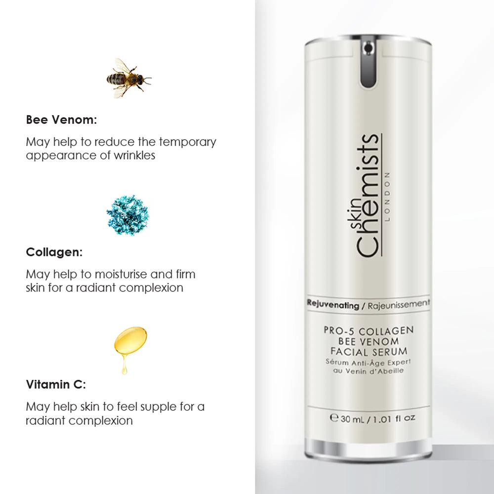 skinChemists Pro-5 Collagen Bee Venom Facial Serum 30ml skinChemists