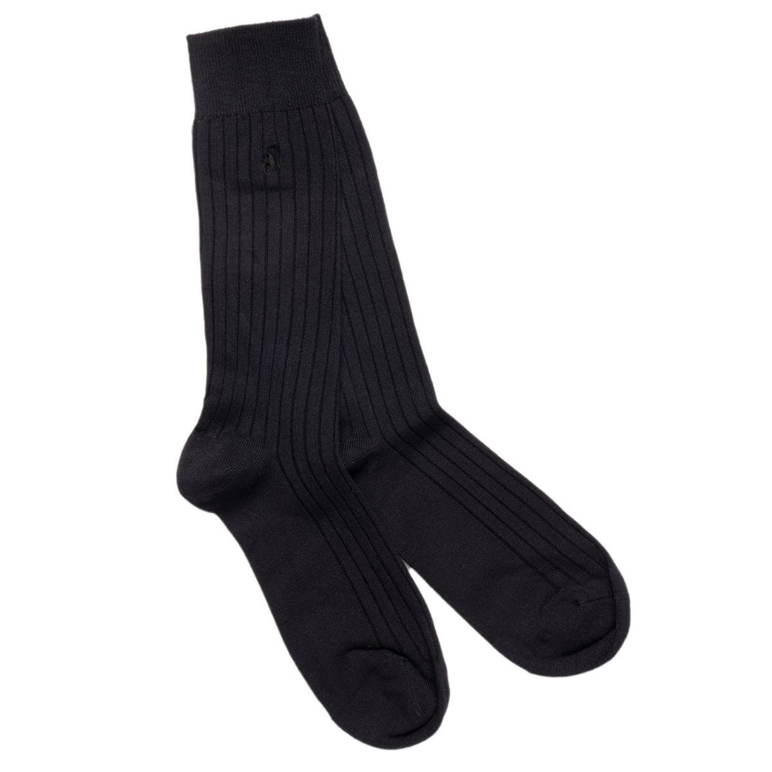 Navy Bamboo Socks (Comfort Cuff) Swole Panda