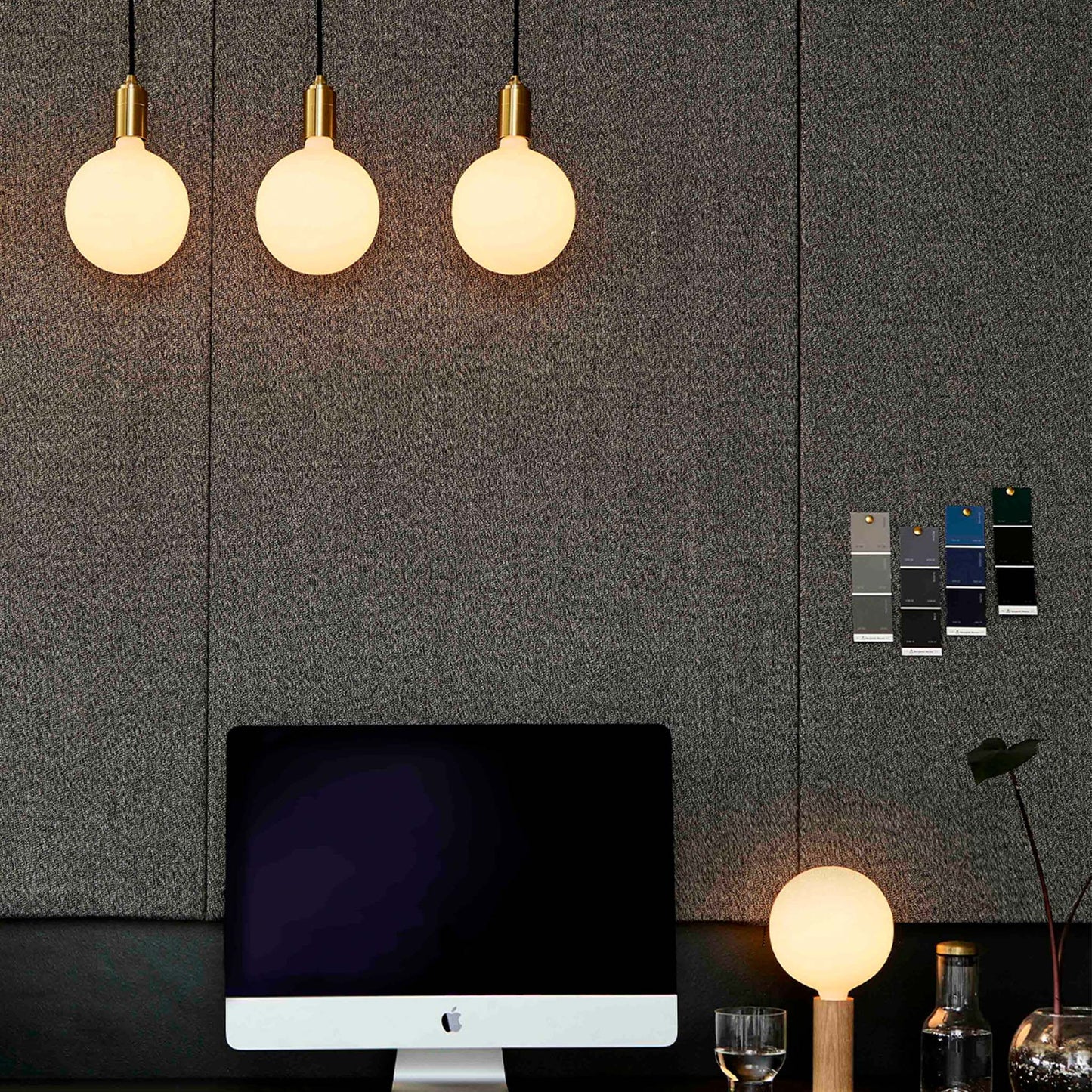 Linear Triple Pendant in Brass + Sphere IV Tala