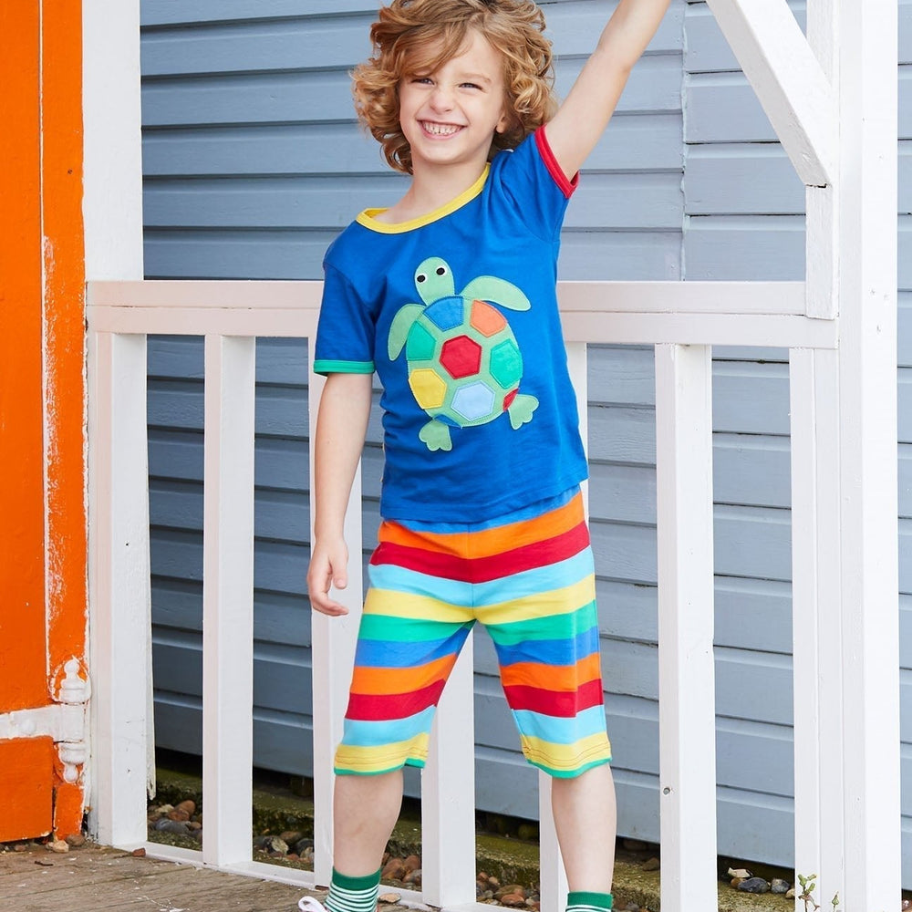Organic Turtle Applique Short-Sleeved T-Shirt Toby Tiger