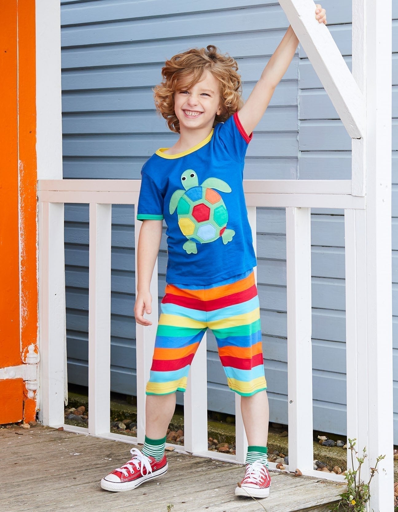 Organic Turtle Applique Short-Sleeved T-Shirt Toby Tiger