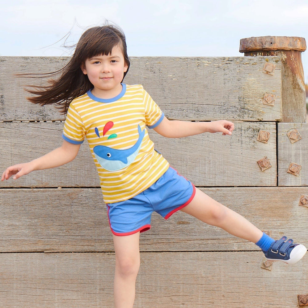 Organic Whale Applique Short-Sleeved T-Shirt Toby Tiger