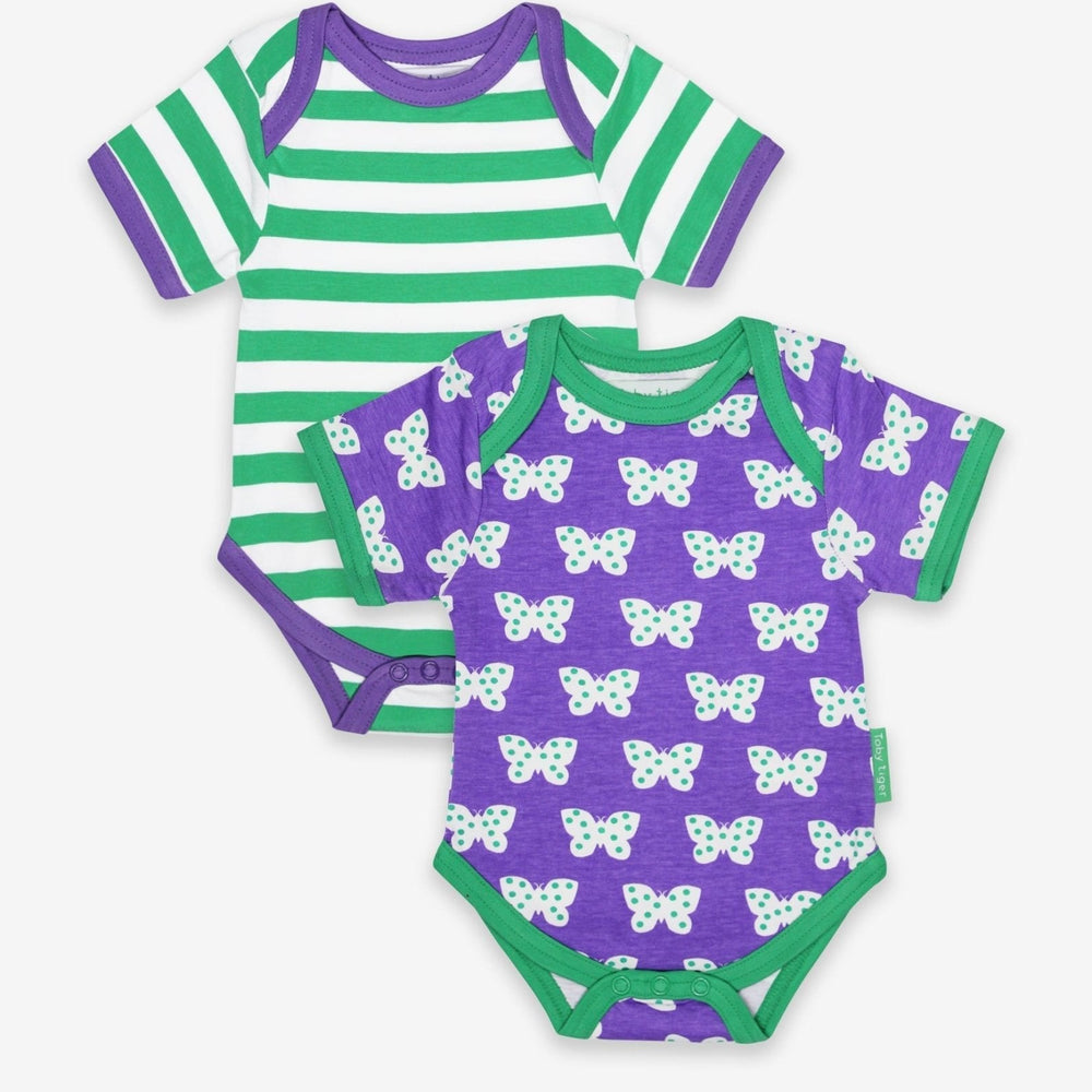 Organic Butterfly Print 2-Pack Bodysuit Toby Tiger
