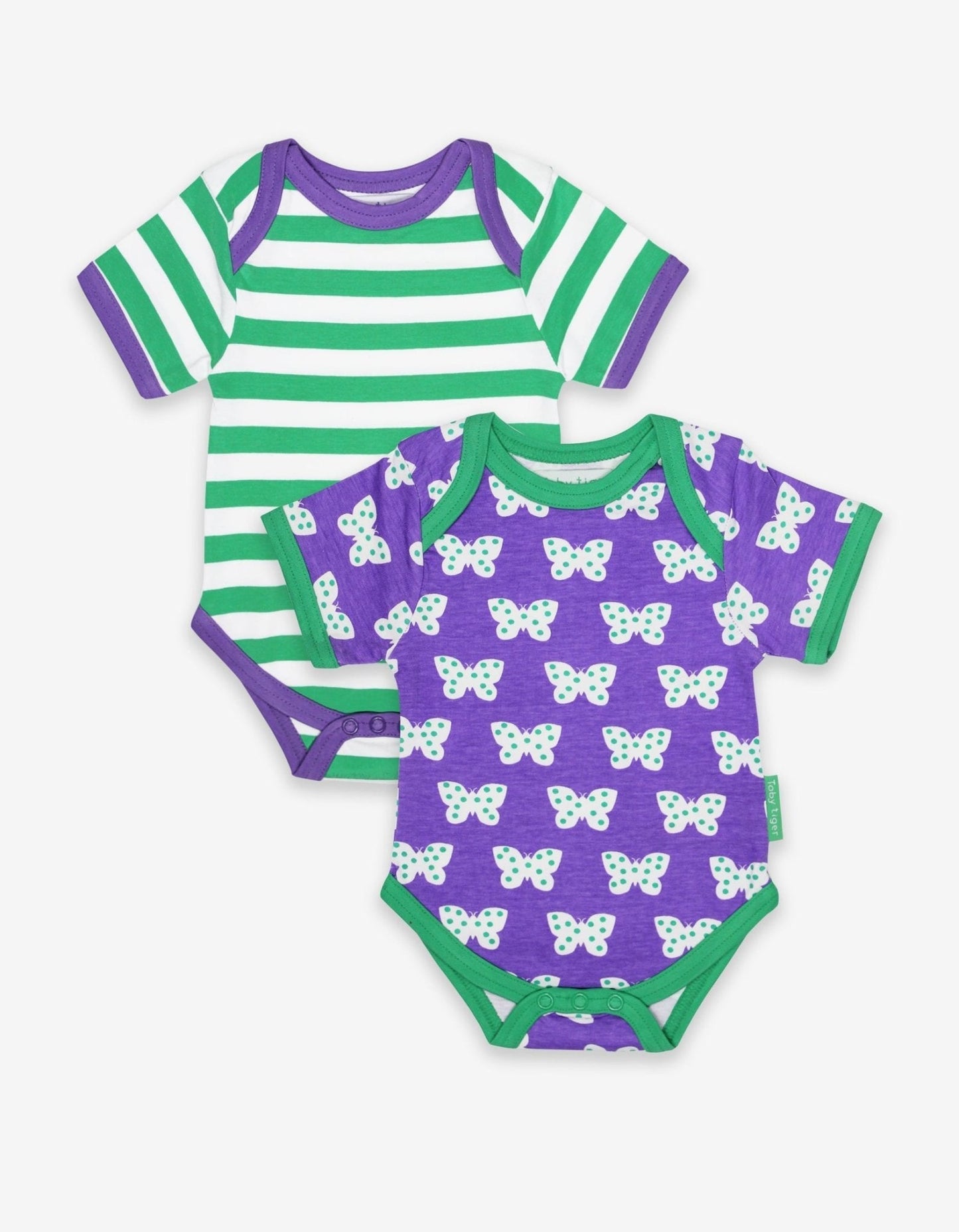 Organic Butterfly Print 2-Pack Bodysuit Toby Tiger
