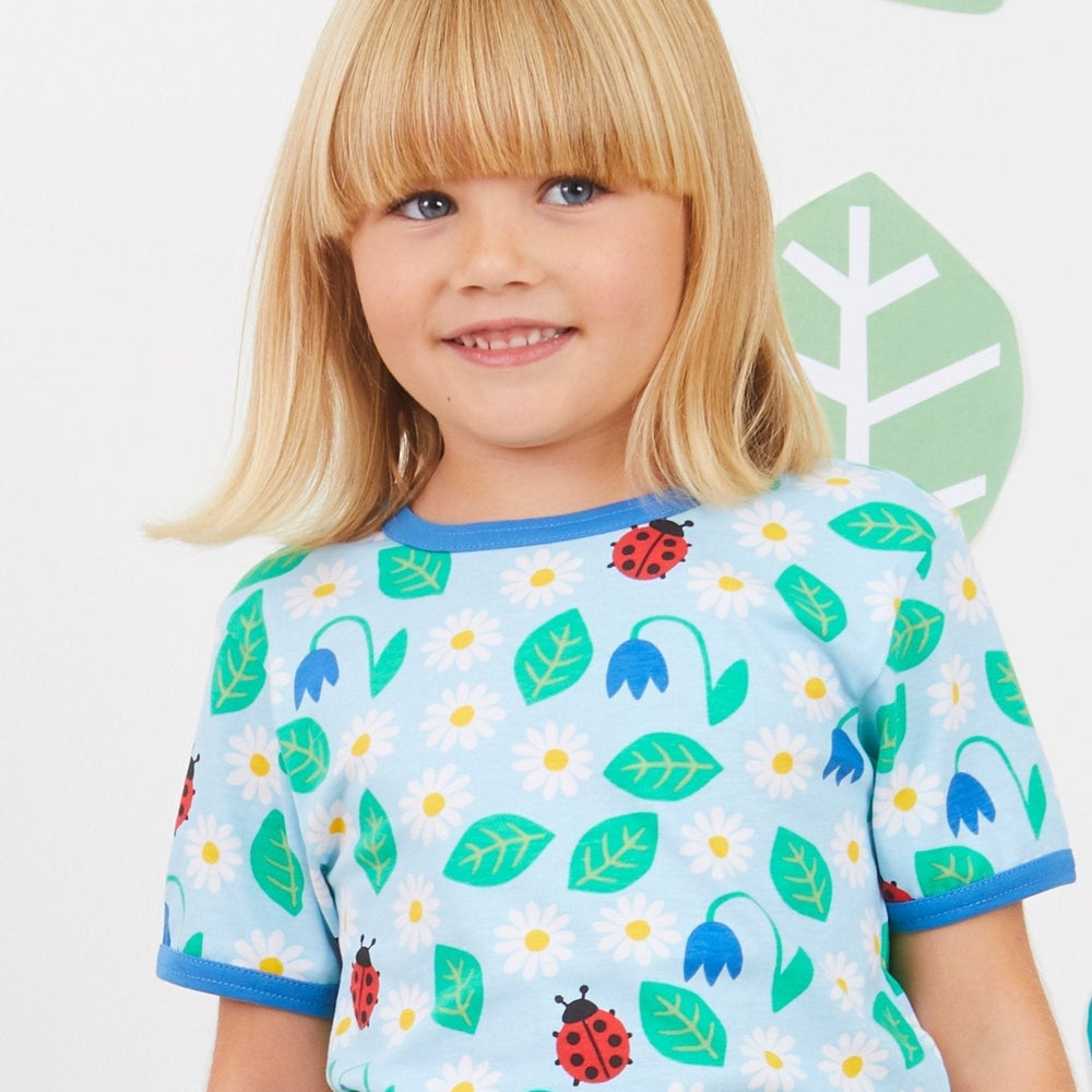 Organic English Garden Print Short-Sleeved T-Shirt Toby Tiger