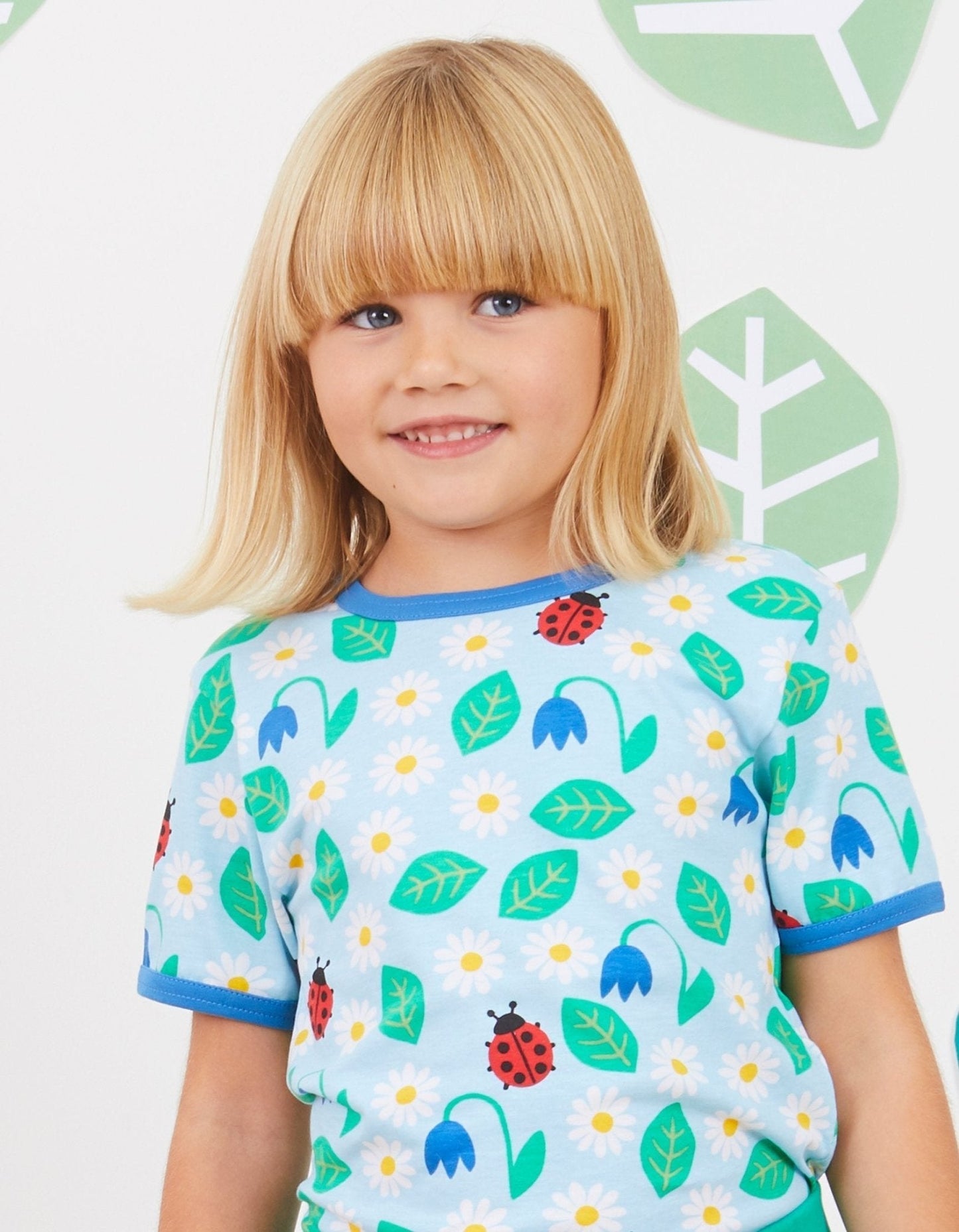 Organic English Garden Print Short-Sleeved T-Shirt Toby Tiger