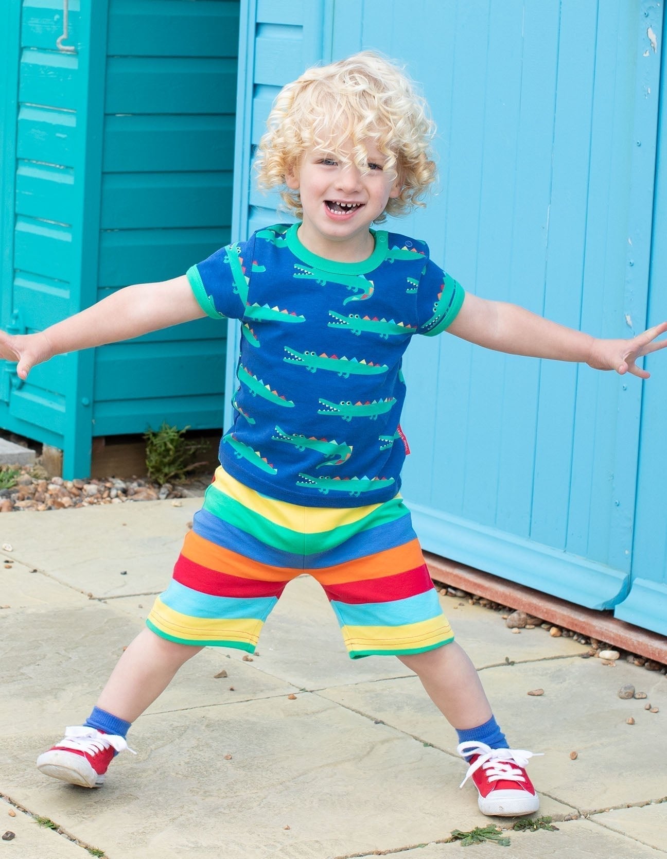 Organic Crocodile Print Short-Sleeved T-Shirt Toby Tiger