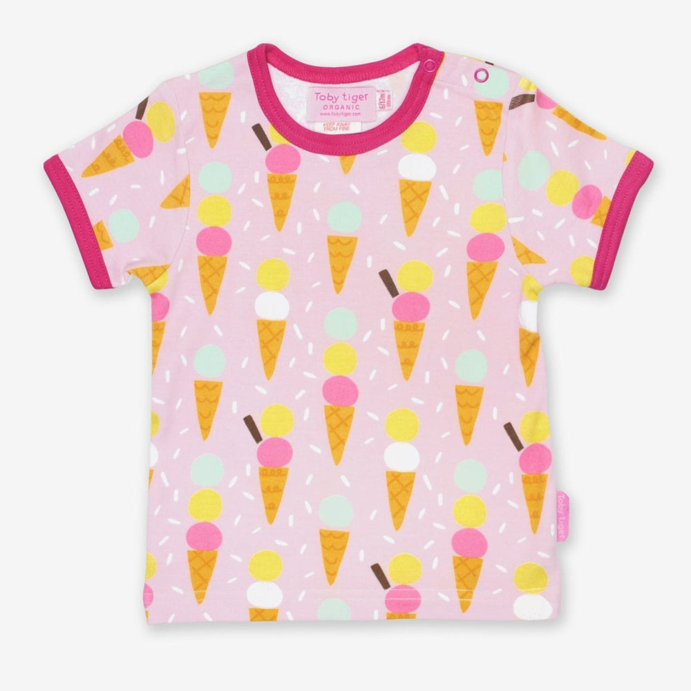 Organic Ice Cream Print Short-Sleeved T-Shirt Toby Tiger