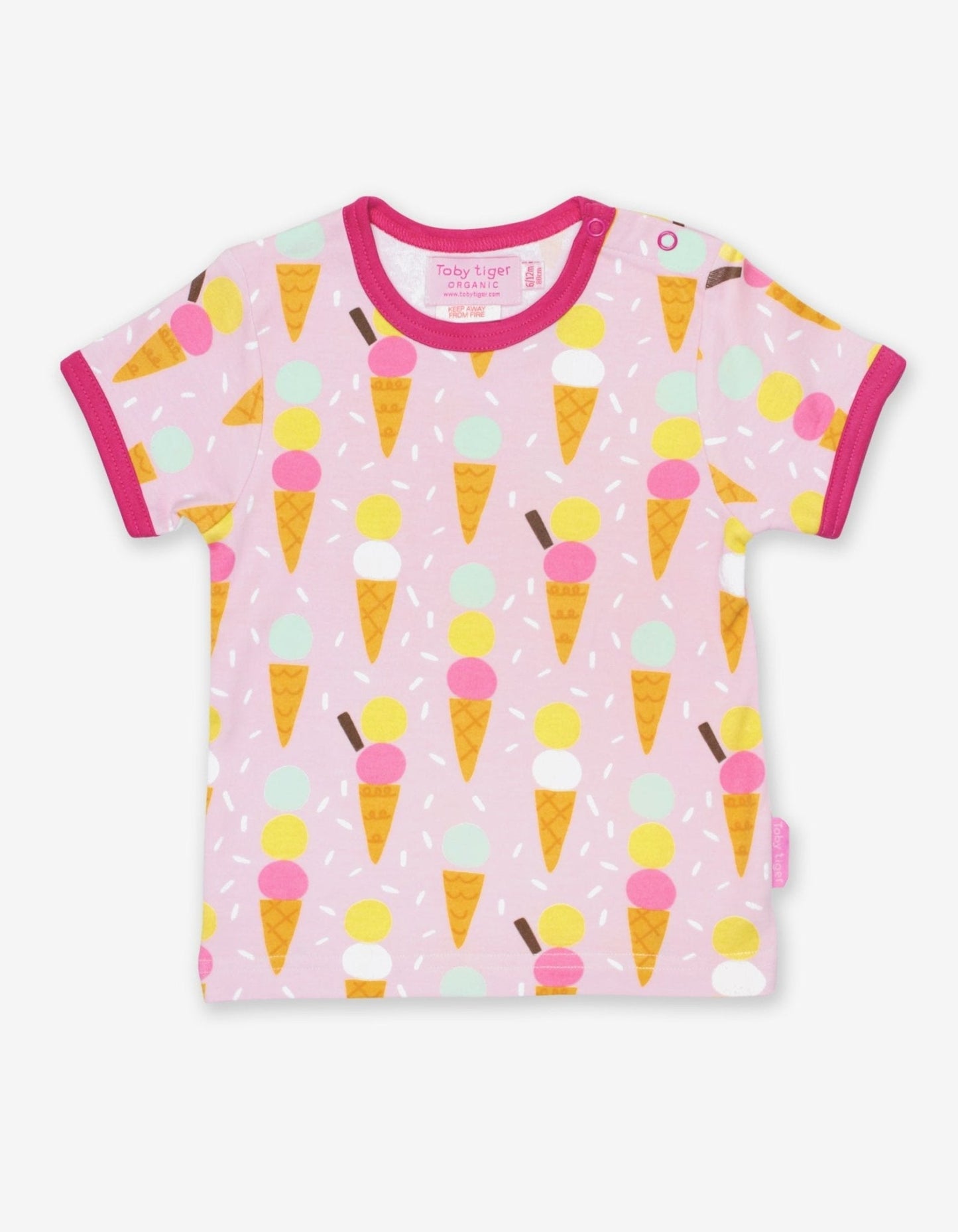Organic Ice Cream Print Short-Sleeved T-Shirt Toby Tiger