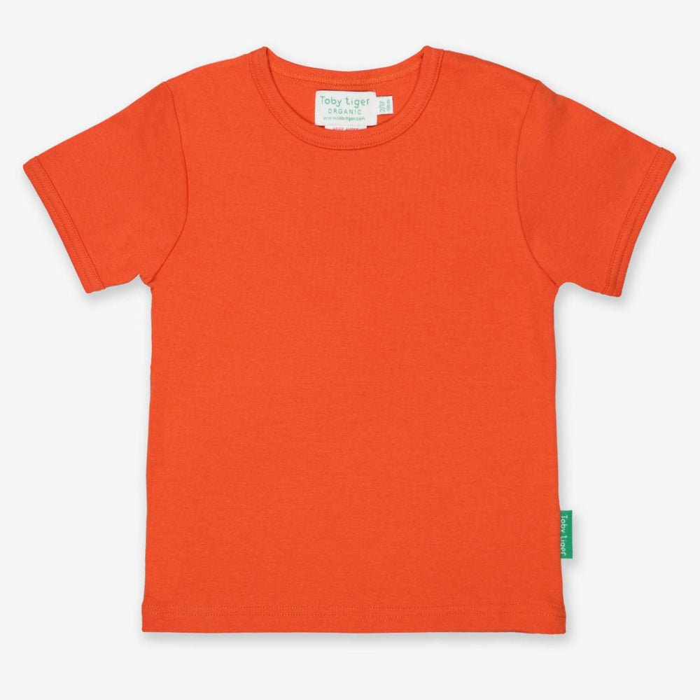 Organic Orange Basic Short-Sleeved T-Shirt Toby Tiger