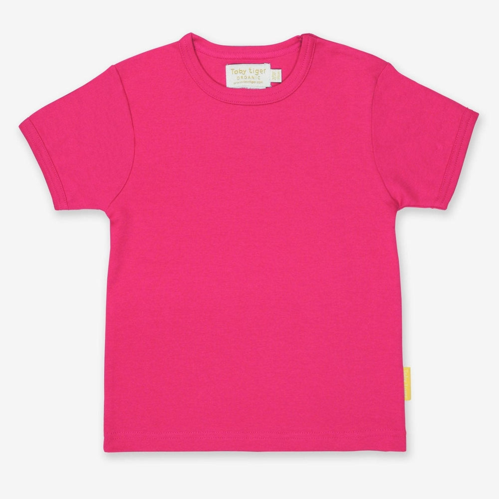 Organic Pink Basic Short-Sleeved T-Shirt Toby Tiger