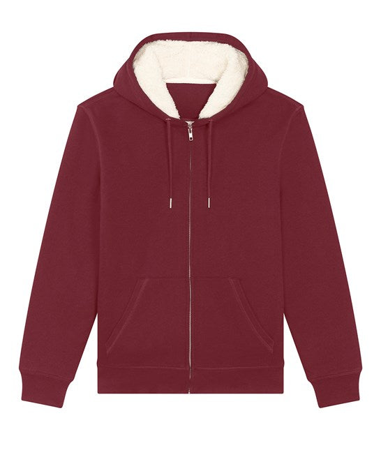Organic Sherpa Zipped Hooded Sweatshirt: Unisex Earth Wardrobe