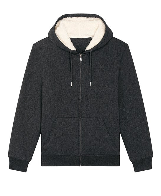 Organic Sherpa Zipped Hooded Sweatshirt: Unisex Earth Wardrobe