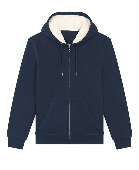 Organic Sherpa Zipped Hooded Sweatshirt: Unisex Earth Wardrobe