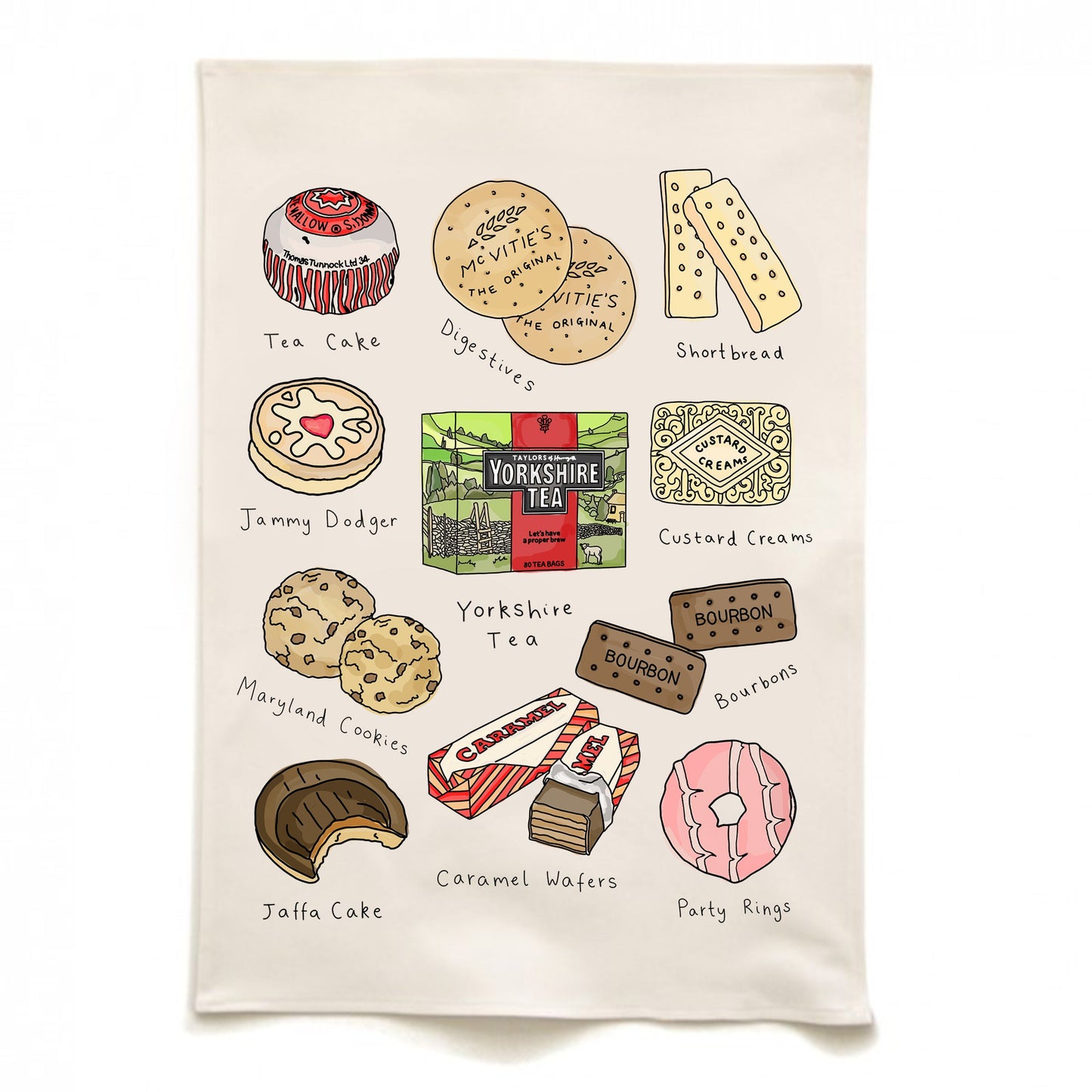 The Tea and Biscuits Tea Towel Quite Nice London