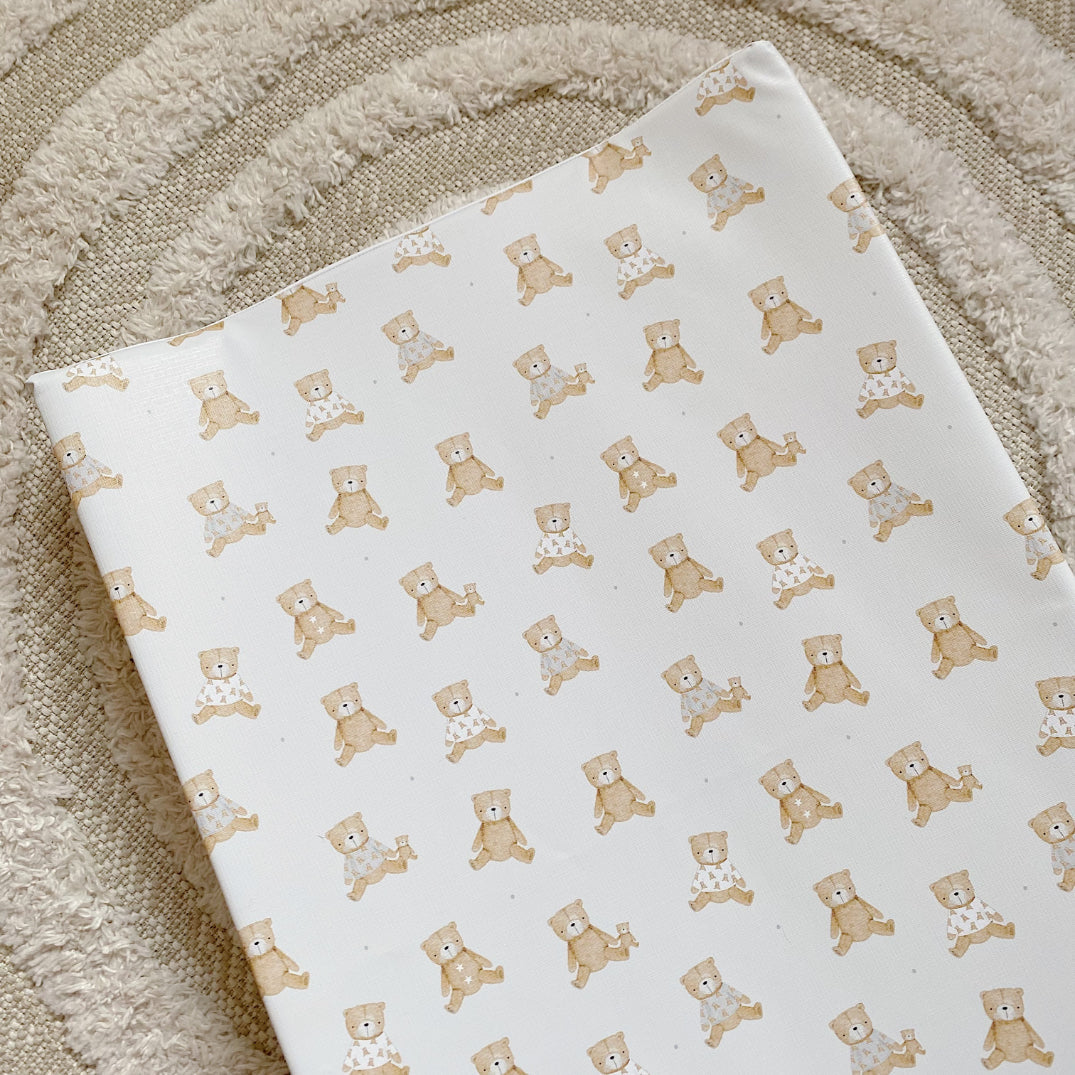 Anti-Roll Wedge Baby Changing Mat - Teddy Bears print Bobbin and Bumble