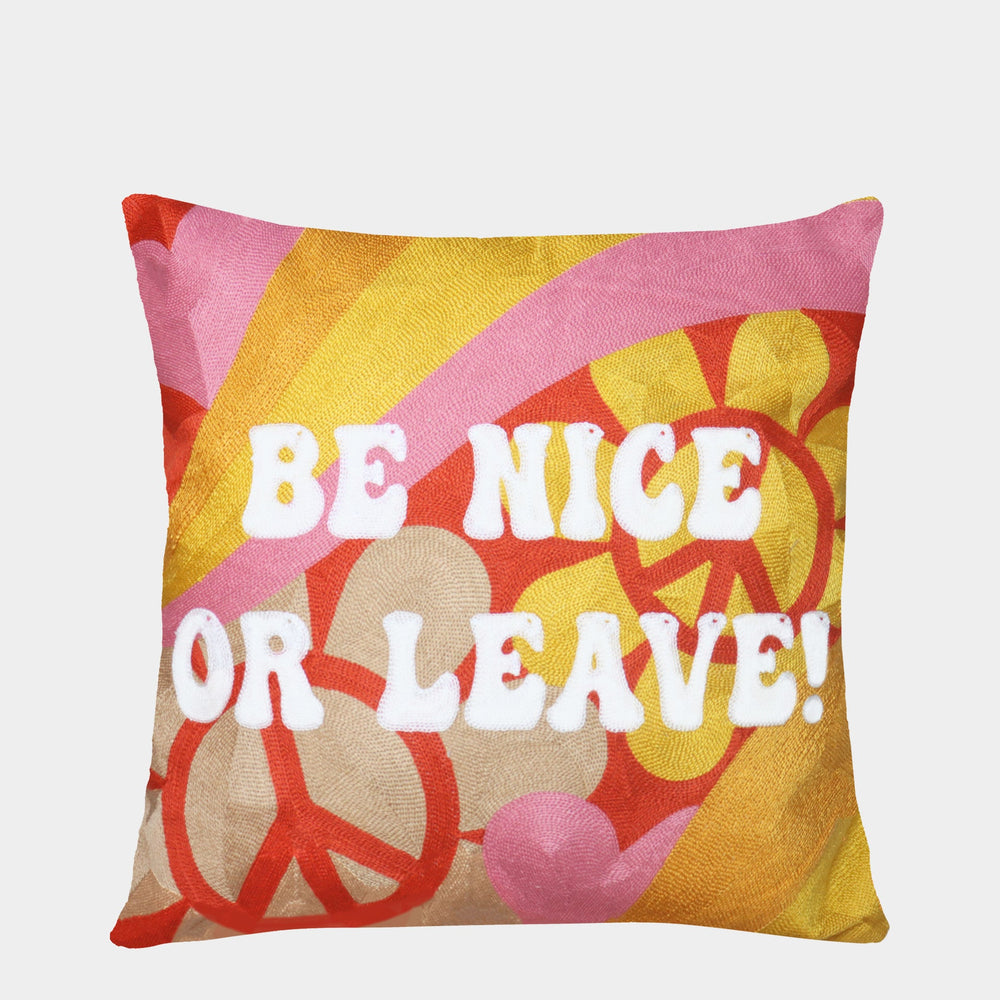 Be Nice or Leave Needlepoint Cushion The Pillow Drop